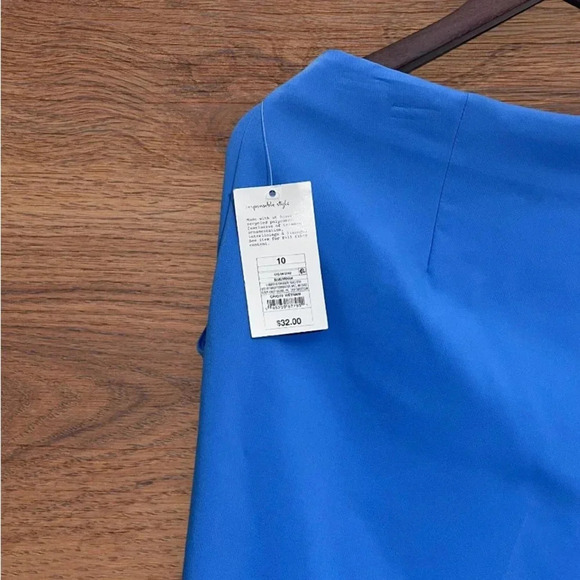 Size 10 Mid-Rise Slim Straight Fit Side Split Trousers Blue A New Day - Picture 7 of 8